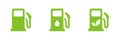 Clean energy electric gas station icons set. Biofuel. Illustration. Royalty Free Stock Photo